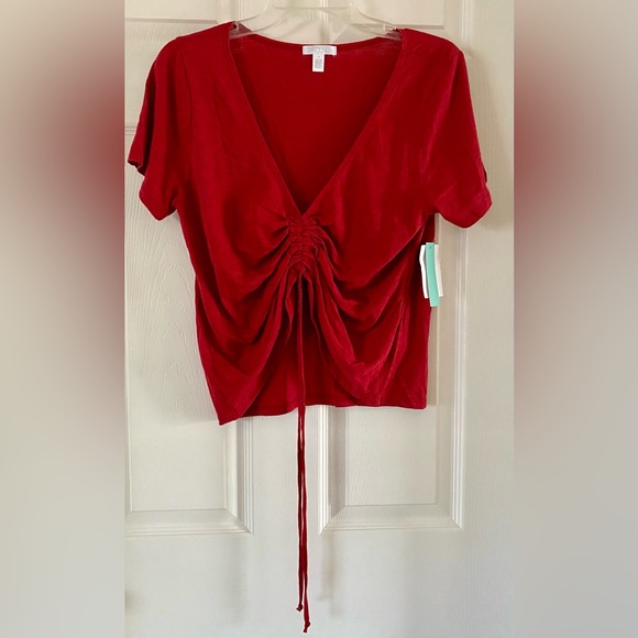 #114 ABOUND Drawstring Ruched Top - Picture 2 of 6